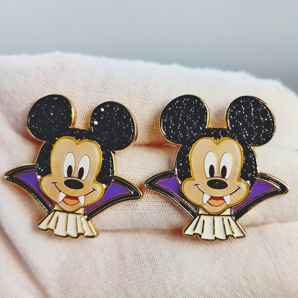 Disney x BaubleBar Mickey Halloween Vampire Stud Earrings - Picture 2 of 11